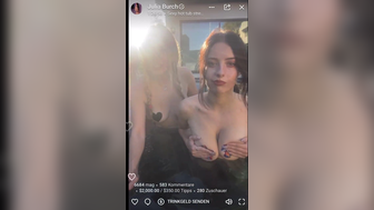 Julia Bruch With Burch Twins Topless In Pool Livestream Video