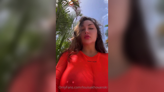 Louisakhoyanski Nude Nipples Washing With Water Outdoor Onlyfans Video