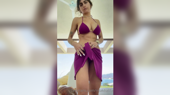 Mia Khalifa Purple Bikini Teasing Onlyfans Video