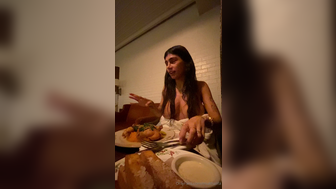 Mia Khalifa Topless Taking Dinner Naked Onlyfans Video