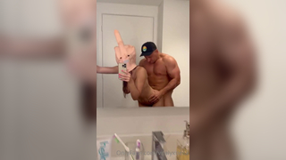 Naughty Couple Doggystyle Fuck in Bathroom mirror
