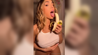 Lyna Perez Stripteasing And Stripping Nude Nipples While Sucking Banana Onlyfans Video