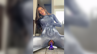 Urfavbellabby Ripped Spidergirl Costume Rides Dildo In Her Pussy Onlyfans Leak