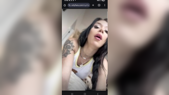 Cora Jade aka elaynablack seethrough nipples in white top teasing onlyfans leaked video
