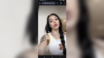 Cora Jade aka elaynablack seethrough nipples in white top teasing onlyfans leaked video