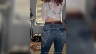 Peachyy_sweets Aka Precious_dollface Striping Off Top In Cowgirl Pants Playing Nude Boobs Leaked Onlyfans