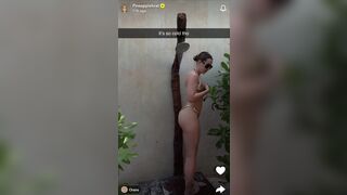 Pineapplebrat In Golden Bikini Outdoor Shower Video Leak