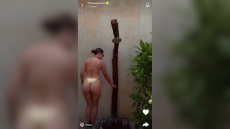Pineapplebrat In Golden Bikini Outdoor Shower Video Leak