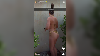 Pineapplebrat In Golden Bikini Outdoor Shower Video Leak