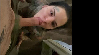 Heidi Lavon Blowing A Fat White Cock And Took Cum Facial Leaked Video