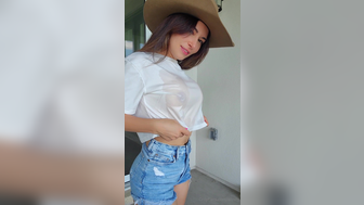 Alinity Wet Tshirt Cowgirl Teasing Tits Sextape Leak