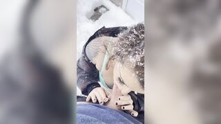 Olivegardenxxx AKA Makeyousayoh Bg Sucking Cock Outdoor On Snow Onlyfans Video
