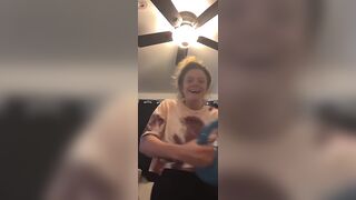 Young Babe Doing Kettlebell Exercises And Got Both Her Tits Flashed On Live Titkok