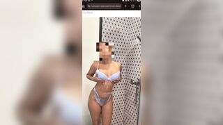 Lucky Rajor Shower Strips Teasing Nude Boobs Leak
