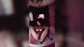 Bigcatmia Red Lingerie Ppv Tentacle Dildo Fucked In Bathtub Onlyfans Ppv