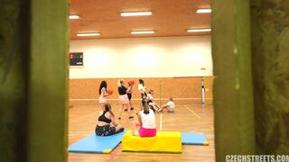 Czech Streets Horny PE Teacher Sucking Off Cock And Got Doggy Style Fucked In Storage Room Leak