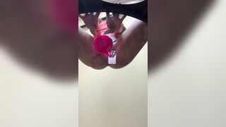 Bougie Bb On Glass Chair Rides A Pink Dildo Onlyfans