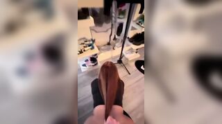 Katiana Kay Nike Store Manager Doggy And Licks Bwc While She Works