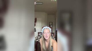 Chloe Basham TikTok live partial nip slip with tons of tan line tit downblouse