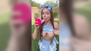 Skylarmaexo Cheerleader Sneak In To The Neighbor Backyard And Fuck Herself Solo Onlyfans