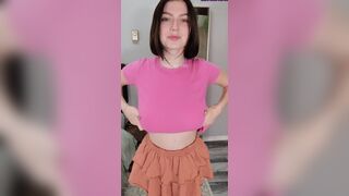 Carmen Rae Teases In A Snug Pink Top And Flirty Ruffle Skirt