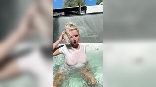 Imaubreykeys Outdoor Pool Teasing Soaking Nude Nipples Seethrough Leak Onlyfans
