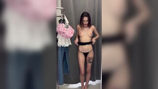 Karamel Kat Teases Her Pussy While Trying On Clothes