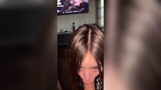 MewSlut Sucks Cock While Watching A Film