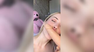 LexiPoy Gags On Thick Fake Cum During Dildo Play