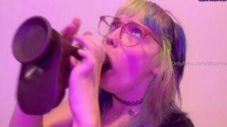 Ditzymaruu Gags On Massive Dildos With Sloppy Deepthroat