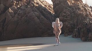 Cute Angel Elly Experiences Blissful Sex On The Beach