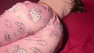 Kylie Lean Seduces In Pink Pajamas With Her Bedroom Door Ajar
