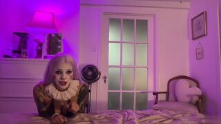 BabyFooji Plays With Her Vibrating Dildo As A Sexy Clown
