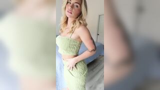 Zoeneli Rides A Vibrating Dildo In Emerald Lingerie