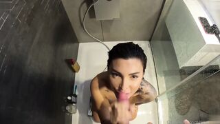 Tami Tsunami Rides Hard Under The Shower Spray