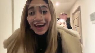 Girls Stroll Downtown With Facial Cum Dripping